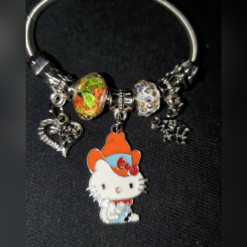Hello Kitty Orange and Red Charm Bracelet